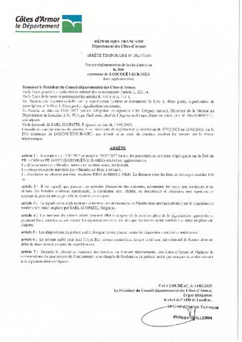 Arrêté temporaire de circulation sur la RD 66