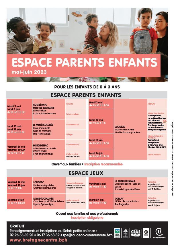ouverts aux familles, pour les mois de mai, juin et juillet