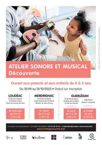 Atelier sonore et musical découverte pour les enfants de 0 à 3 ans.