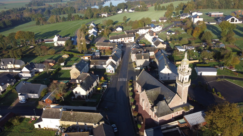 Prise de vue en drone de l'ancien calvaire