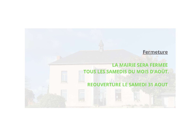 FERMETURE DE LA MAIRIE