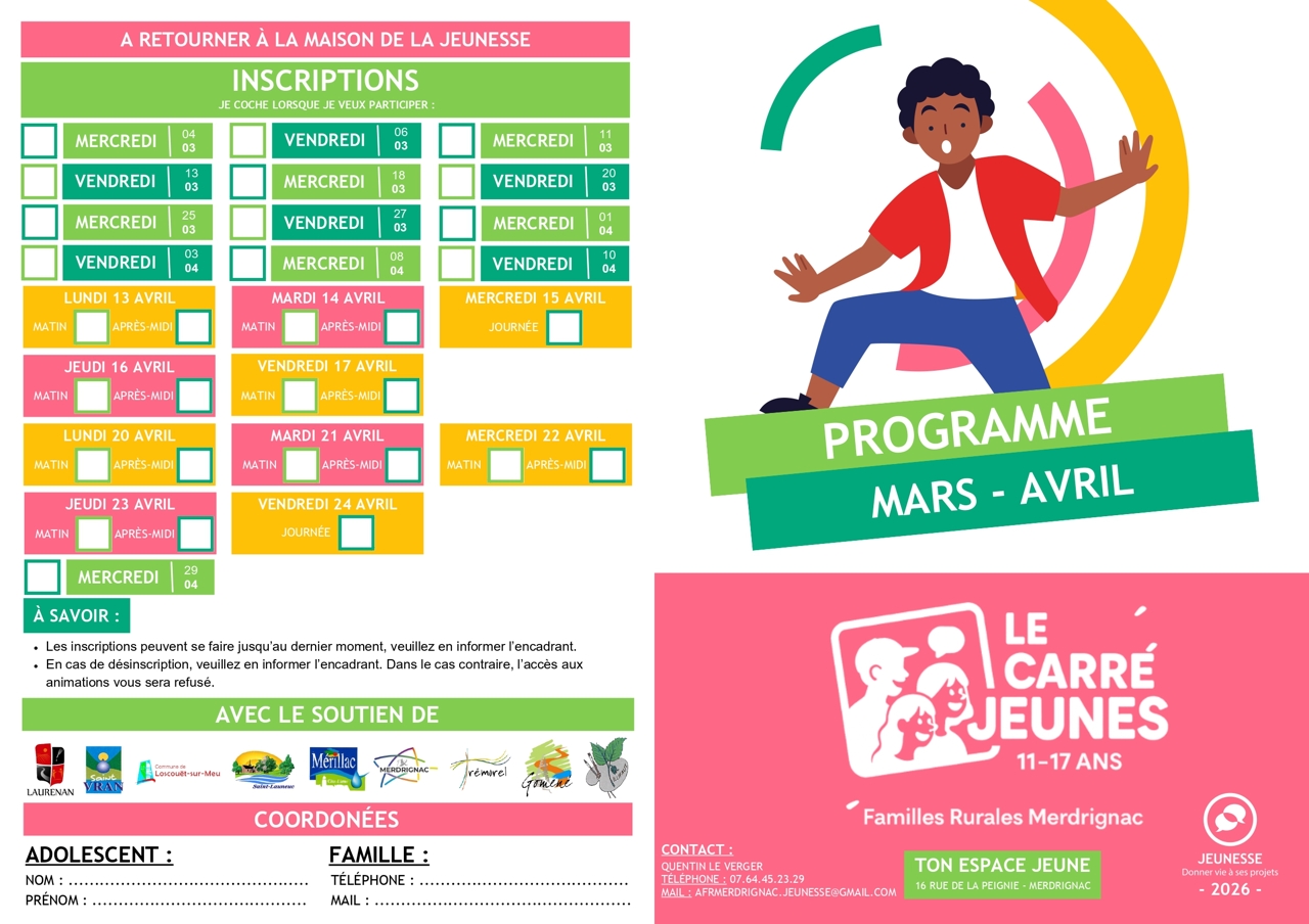 Il est possible de s'y inscrire dès maintenant via le dossier d'inscription.