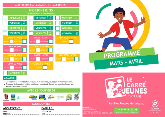 Il est possible de s'y inscrire dès maintenant via le dossier d'inscription.