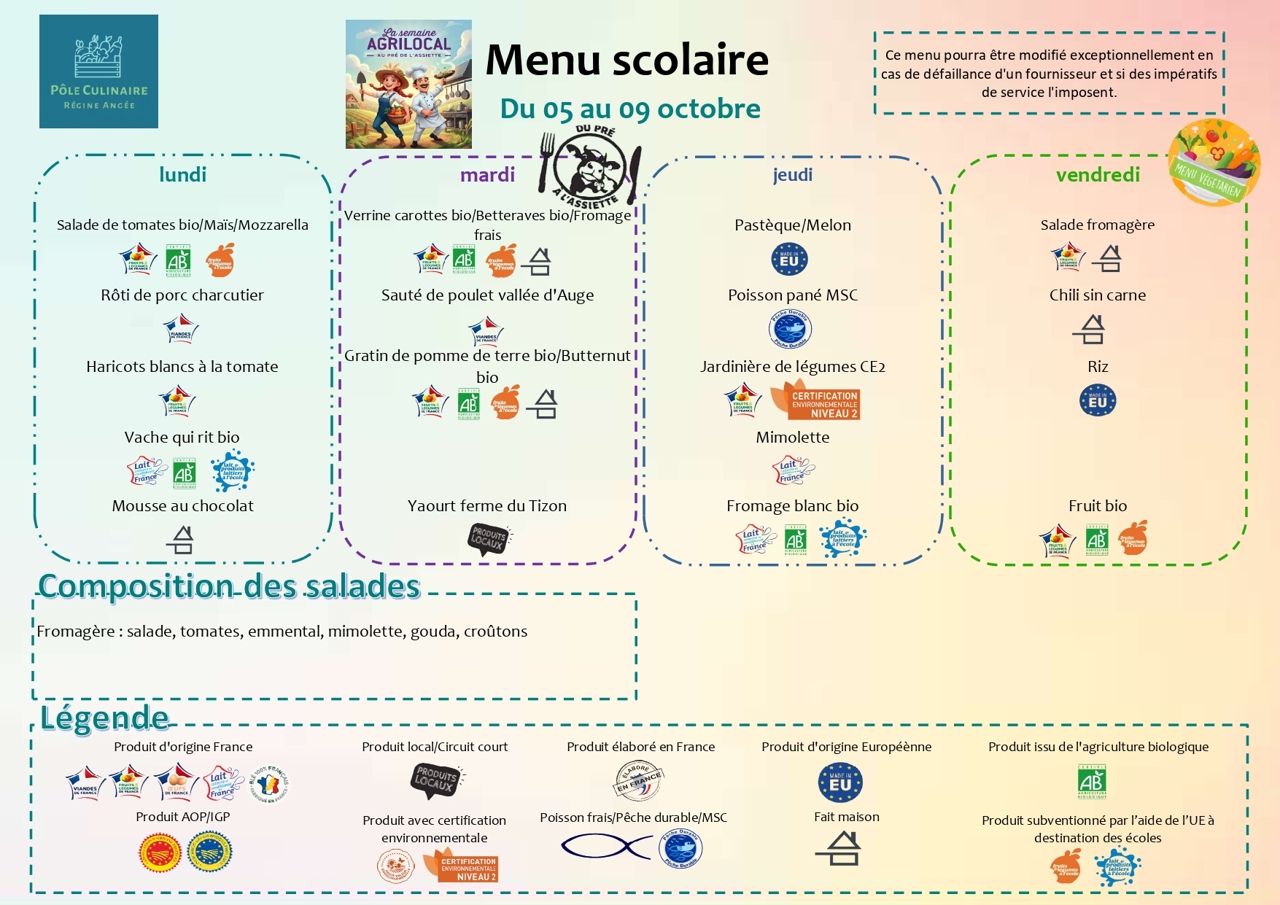 Menu site du 5 au 9 octobre 2026