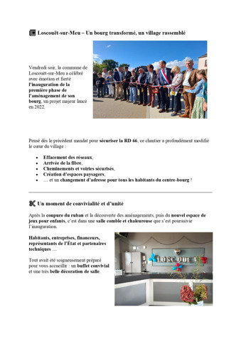 📰 Loscouët-sur-Meu – Un bourg transformé, un village rassemblé