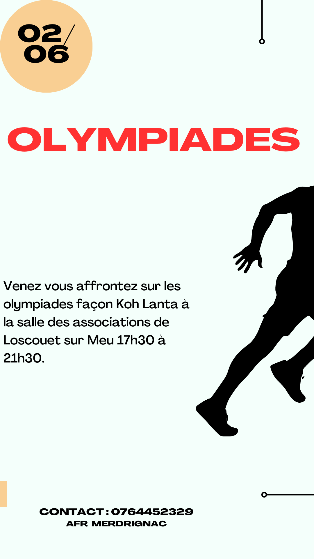 venez vous affrontez façon koh Lanta, le 2 juin de 17h30 à 21h30, à la salle des associations.