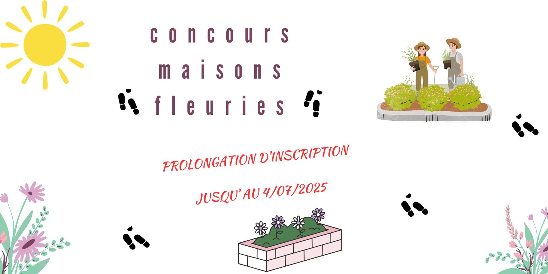 Vous aimez fleurir votre jardin, votre balcon ou votre façade ? Participez et contribuez à l’embellissement de notre cadre de vie !<br />
<br />
👉 Nous invitons chaleureusement de nouvelles personnes à se lancer : si vous avez le goût des fleurs et du beau, ce concours est fait pour vous !