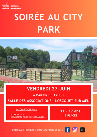 l'AFR de Merdrignac organise une soirée sportive sur notre city park 